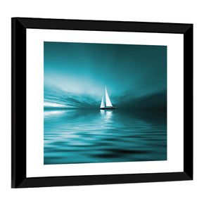 Sailing Boat Sunset Wall Art