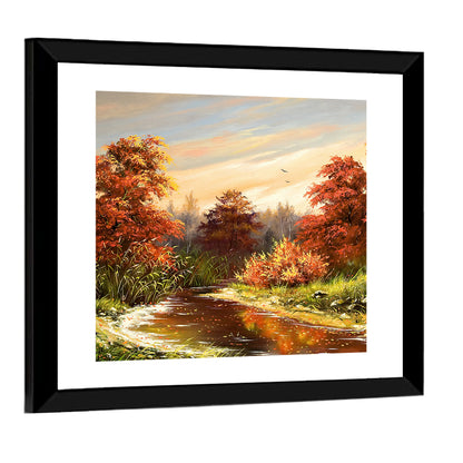 Winding Autumn River Wall Art
