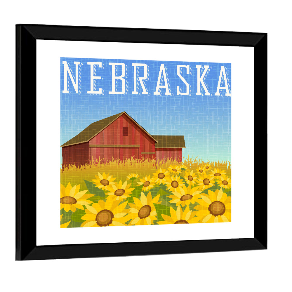 Nebraska Sunflower Barn Wall Art