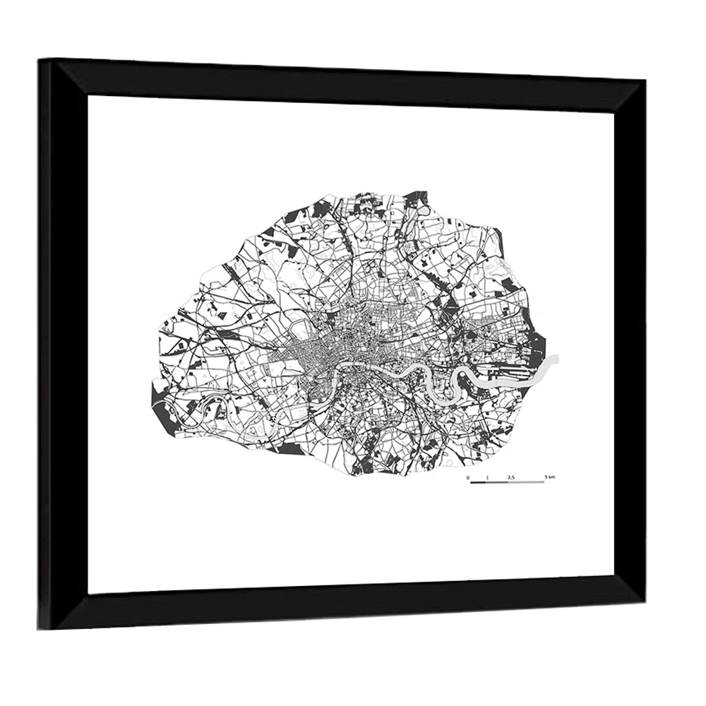Map Of London City Wall Art
