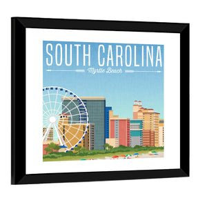 South Carolina Travel Poster Wall Art