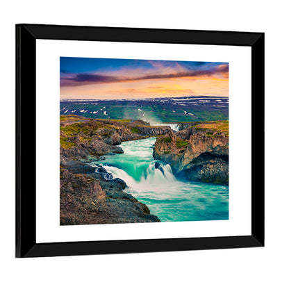 Godafoss Sunset Cascade Wall Art