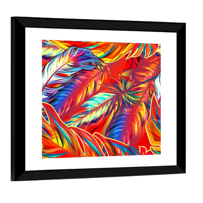 Layered Exotic Feathers Wall Art