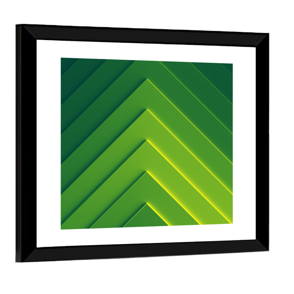 Green Geometric Abstract Wall Art
