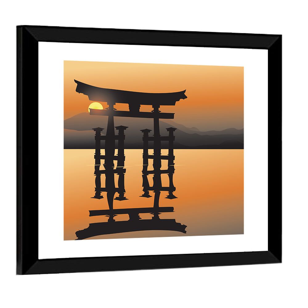 Itsukushima Torii at Sunset Wall Art