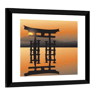 Itsukushima Torii at Sunset Wall Art