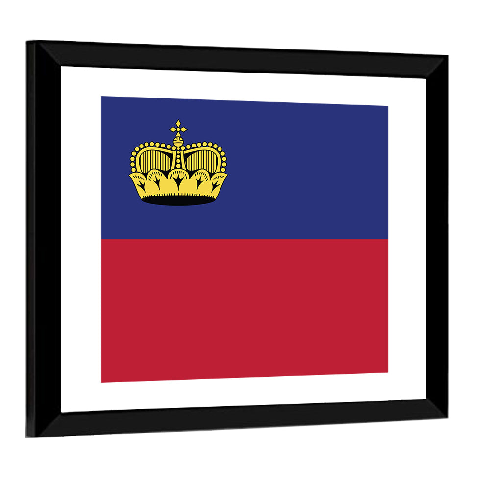 Liechtenstein Flag with Gold Crown Wall Art
