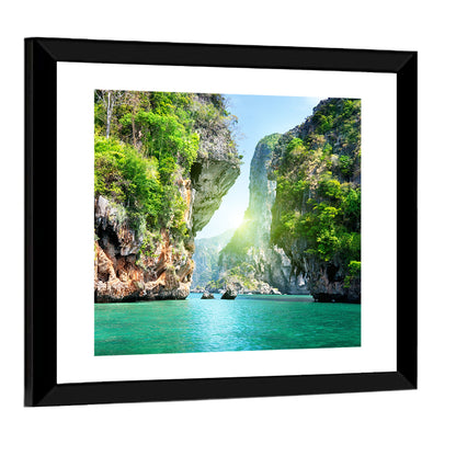 Krabi Cliffs and Teal Sea Wall Art