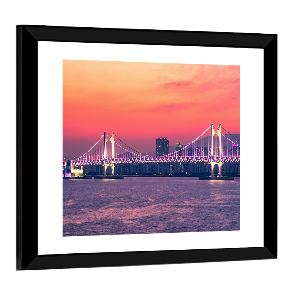 Gwangan Bridge Night Skyline Wall Art