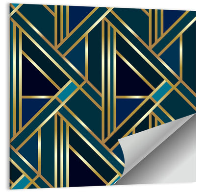 Golden Geometric Pattern Wall Art