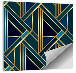 Golden Geometric Pattern Wall Art