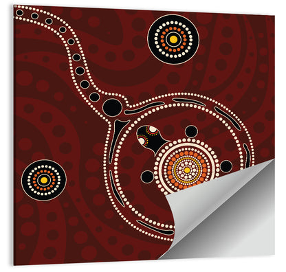 Aboriginal Turtle Dot Painting Wall Art
