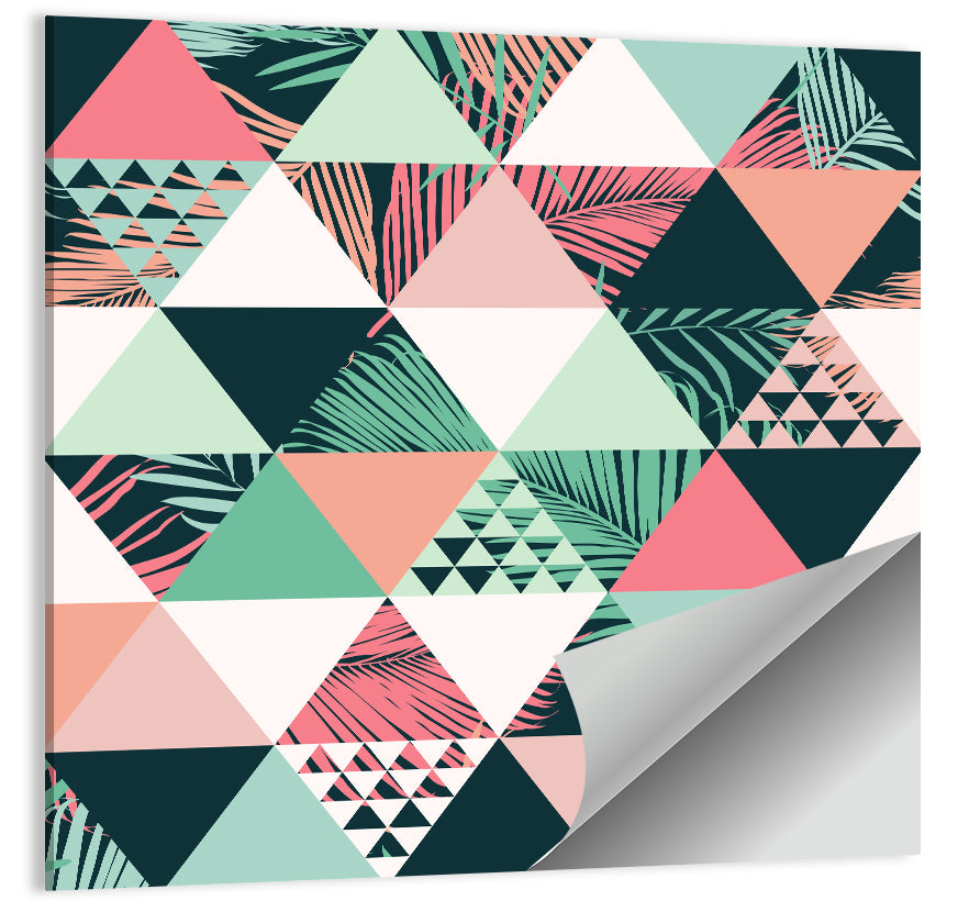 Geometric Tropical Palm Leaves Wall Art