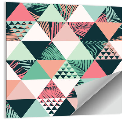 Geometric Tropical Palm Leaves Wall Art