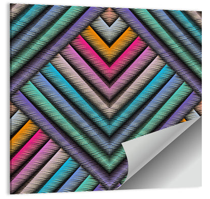 Embroidered Chevron Stripe Pattern Wall Art