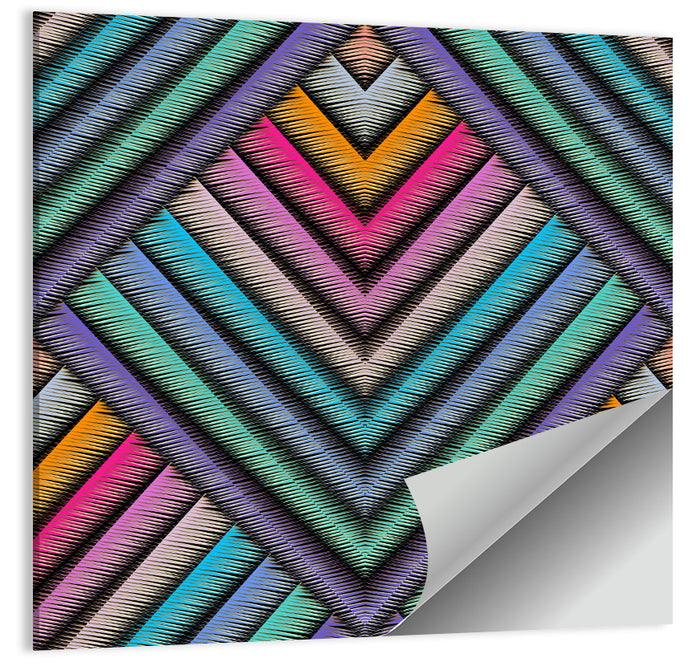 Embroidered Chevron Stripe Pattern Wall Art as a poster print