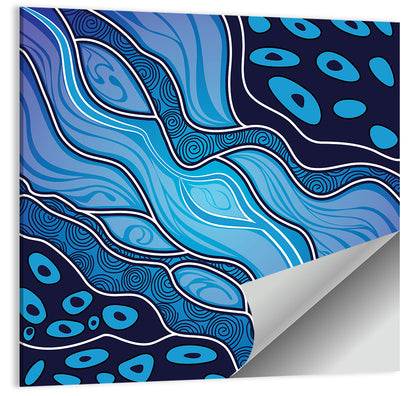 River Flow Vector Painting Wall Art