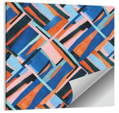 Watercolor Diagonal Grid Wall Art