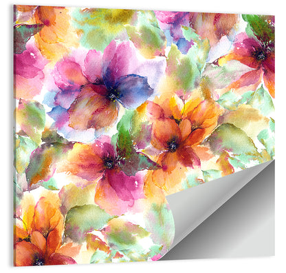 Vibrant Watercolor Floral Pattern Wall Art