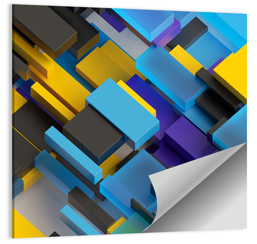 Isometric Brick Layers Wall Art