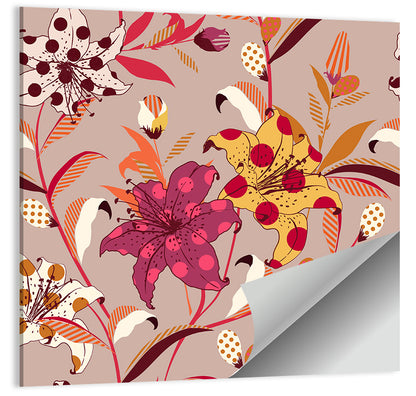 Polka Dot Lily Pattern Wall Art