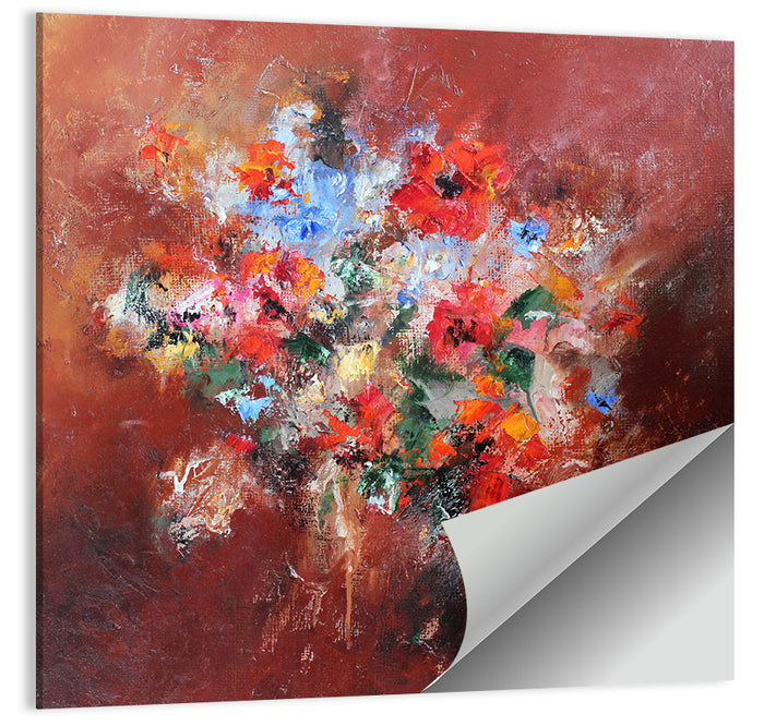 Impasto Poppy Bouquet Wall Art as a poster print