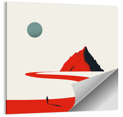 Career Path Mountain Illustration Wall Art