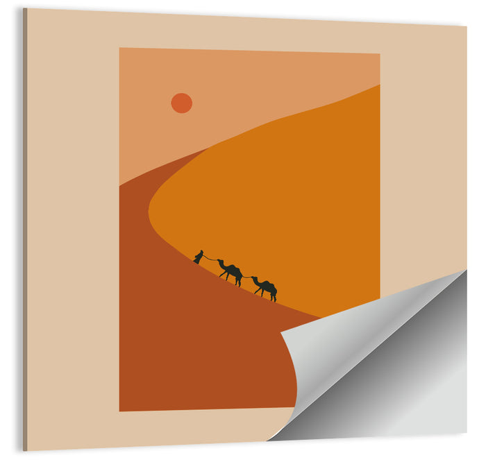 Minimal Desert Caravan Wall Art as a poster print