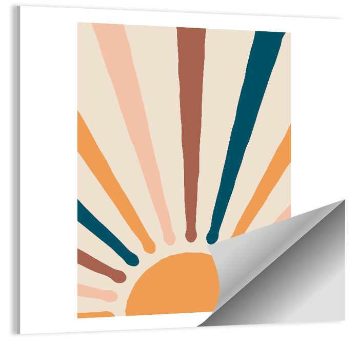 Boho Sunburst Abstract Wall Art as a poster print