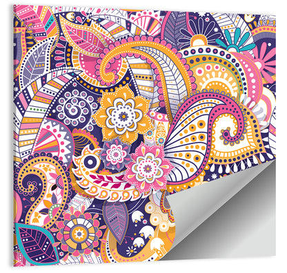 Indian Ornamental Paisley Pattern Wall Art