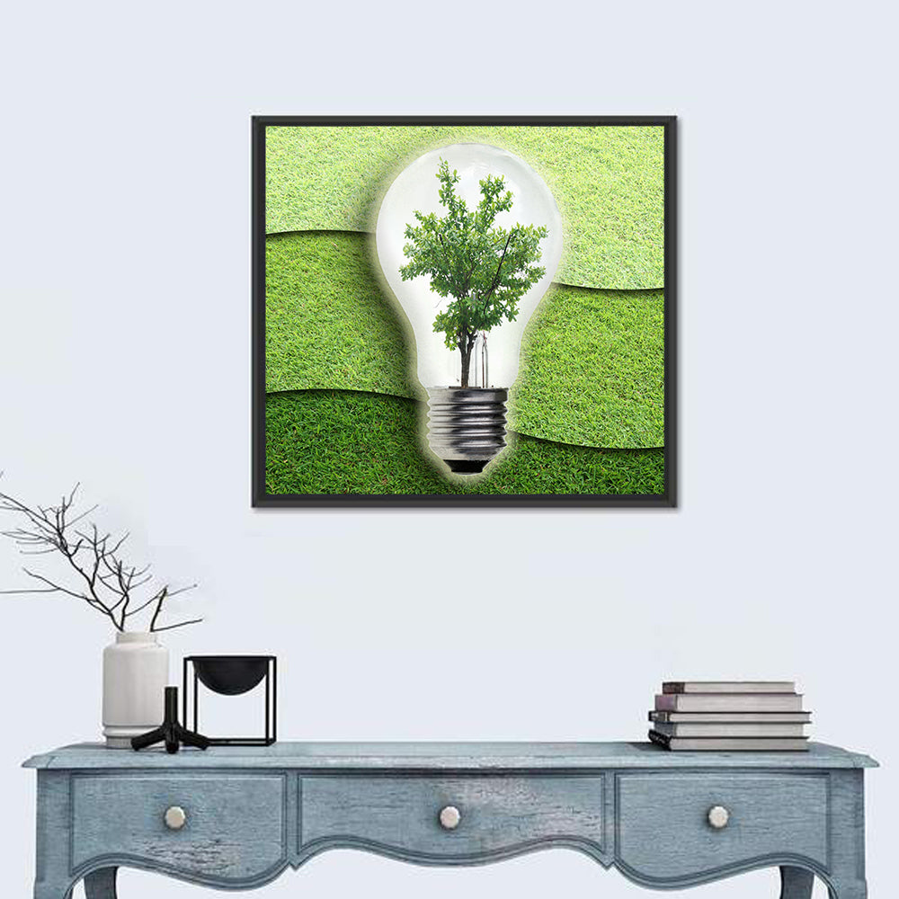Light Bulb Tree Earth Concept Wall Art