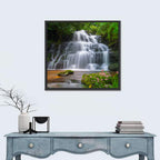 Mun Daeng Waterfall with Mossy Boulders Wall Art
