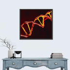 Red Dna Double Helix Wall Art