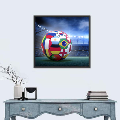 Soccer Ball on Stadium Pitch Wall Art
