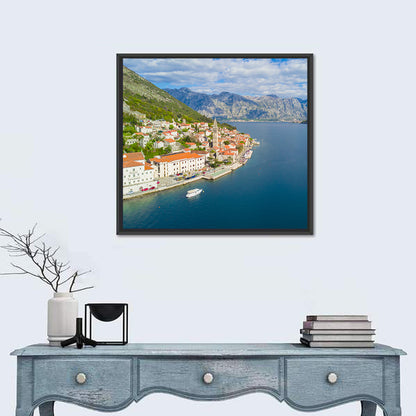 Perast Aerial Coastal View Wall Art