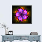 Vibrant Fractal Flower Wall Art