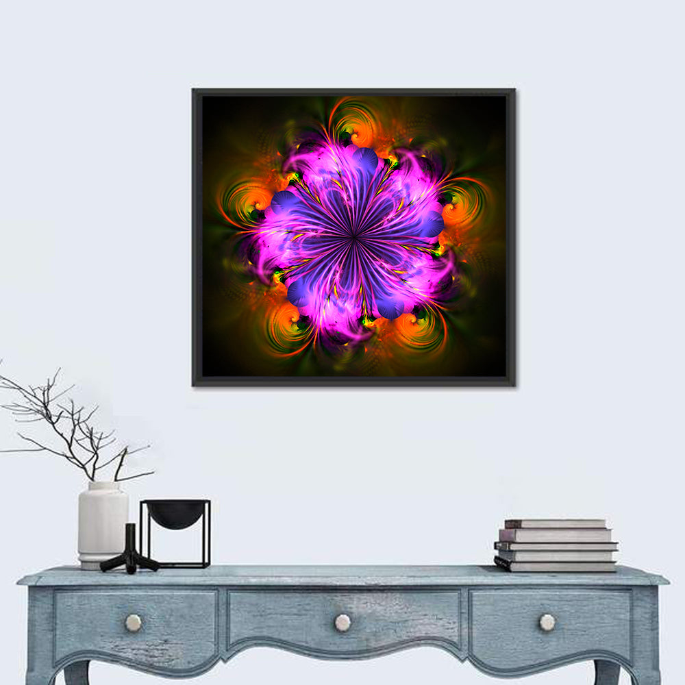 Vibrant Fractal Flower Wall Art