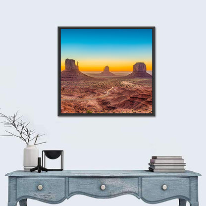 Monument Valley Sunrise with Winding Road Wall Art