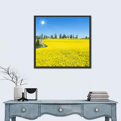 Winding Path Through Rapeseed Field Wall Art
