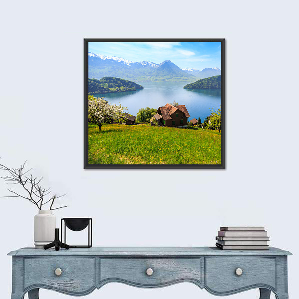 Lake Luzern Meadow View Wall Art