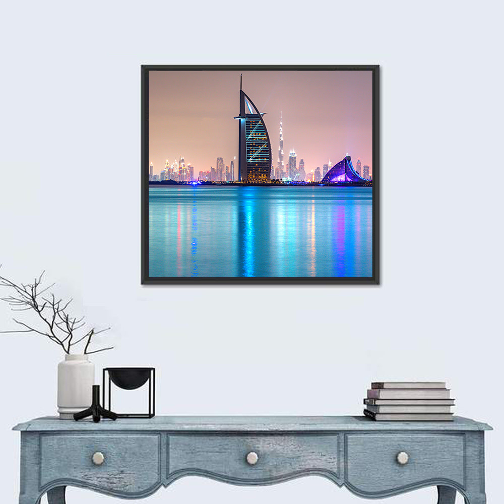 Dubai Night Skyline Wall Art