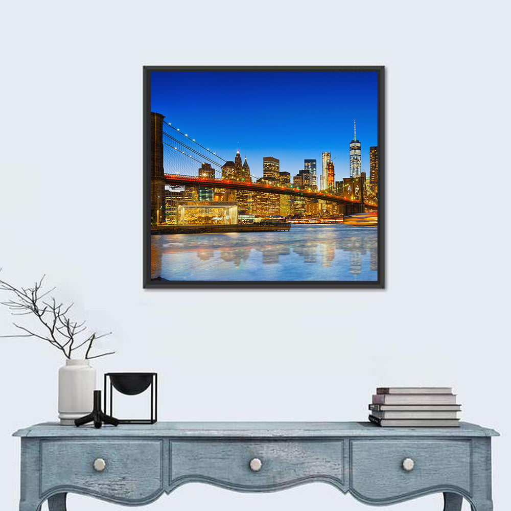 Brooklyn Bridge at Dusk, Lower Manhattan Wall Art