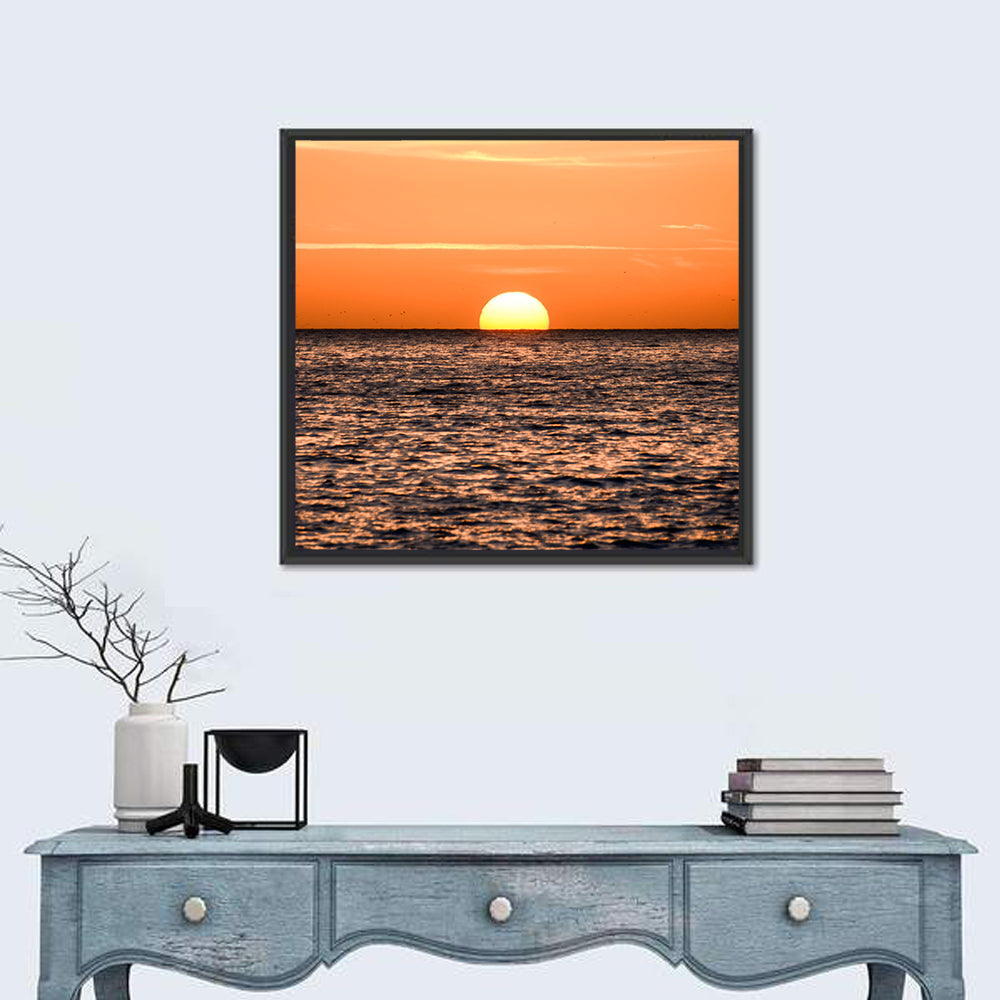 Sunset Over Open Ocean Wall Art