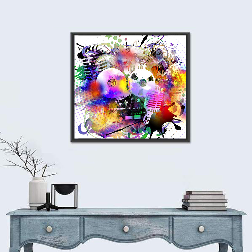 Glamour Music Pop Wall Art in a room, square