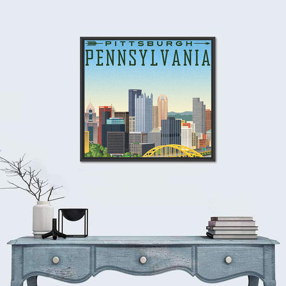 Pittsburgh Fort Pitt Bridge Skyline Wall Art