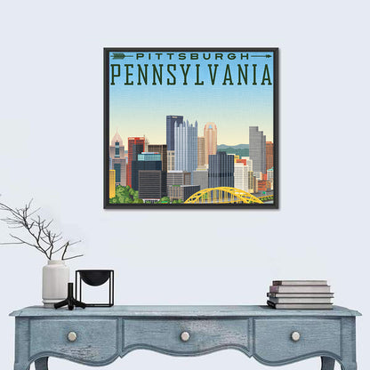 Pittsburgh Fort Pitt Bridge Skyline Wall Art