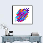 Diagonal Geometric Color Study Wall Art