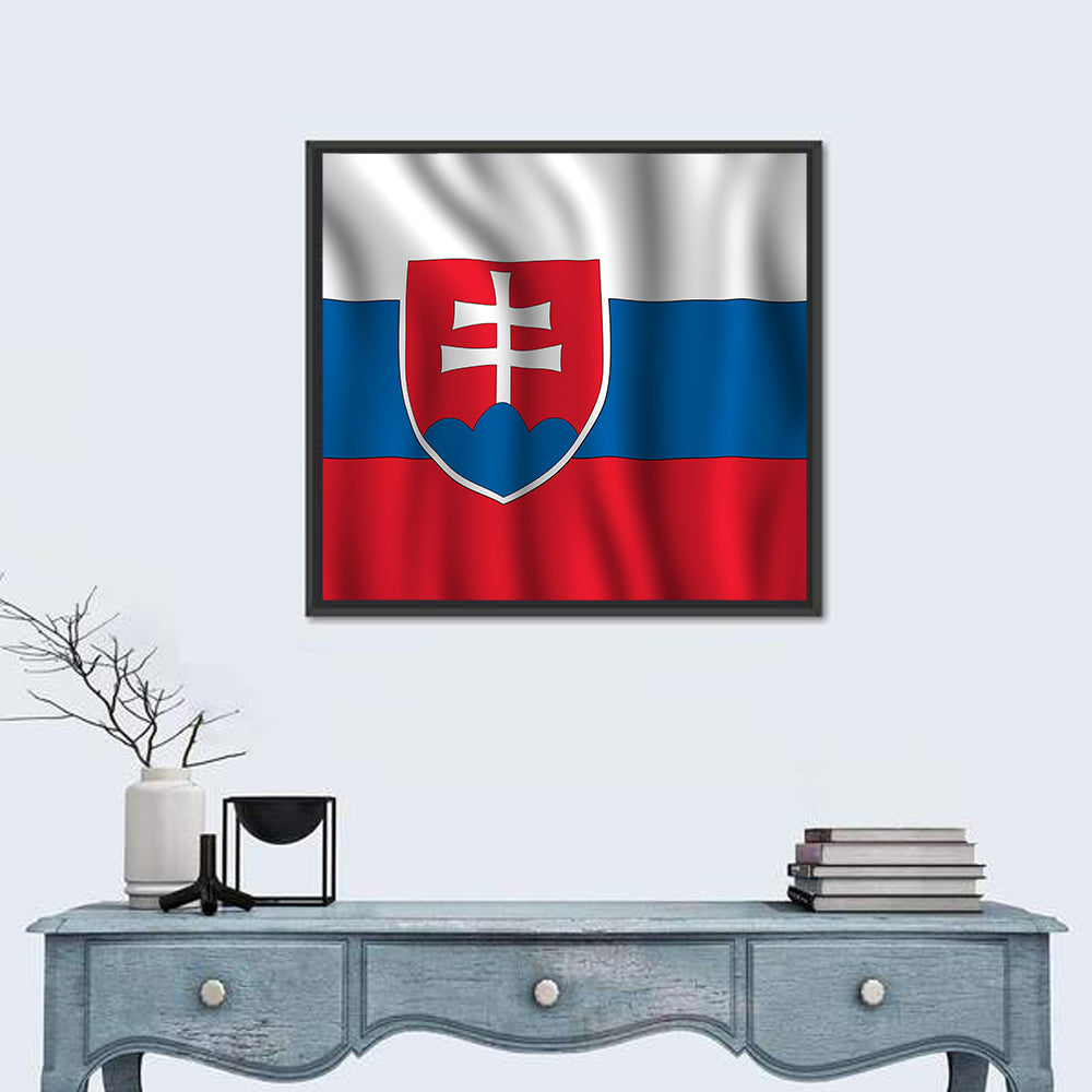 Slovak Flag with Heraldic Shield Wall Art
