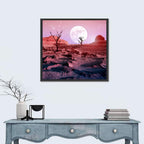 Desert Moon with Silhouetted Trees Wall Art
