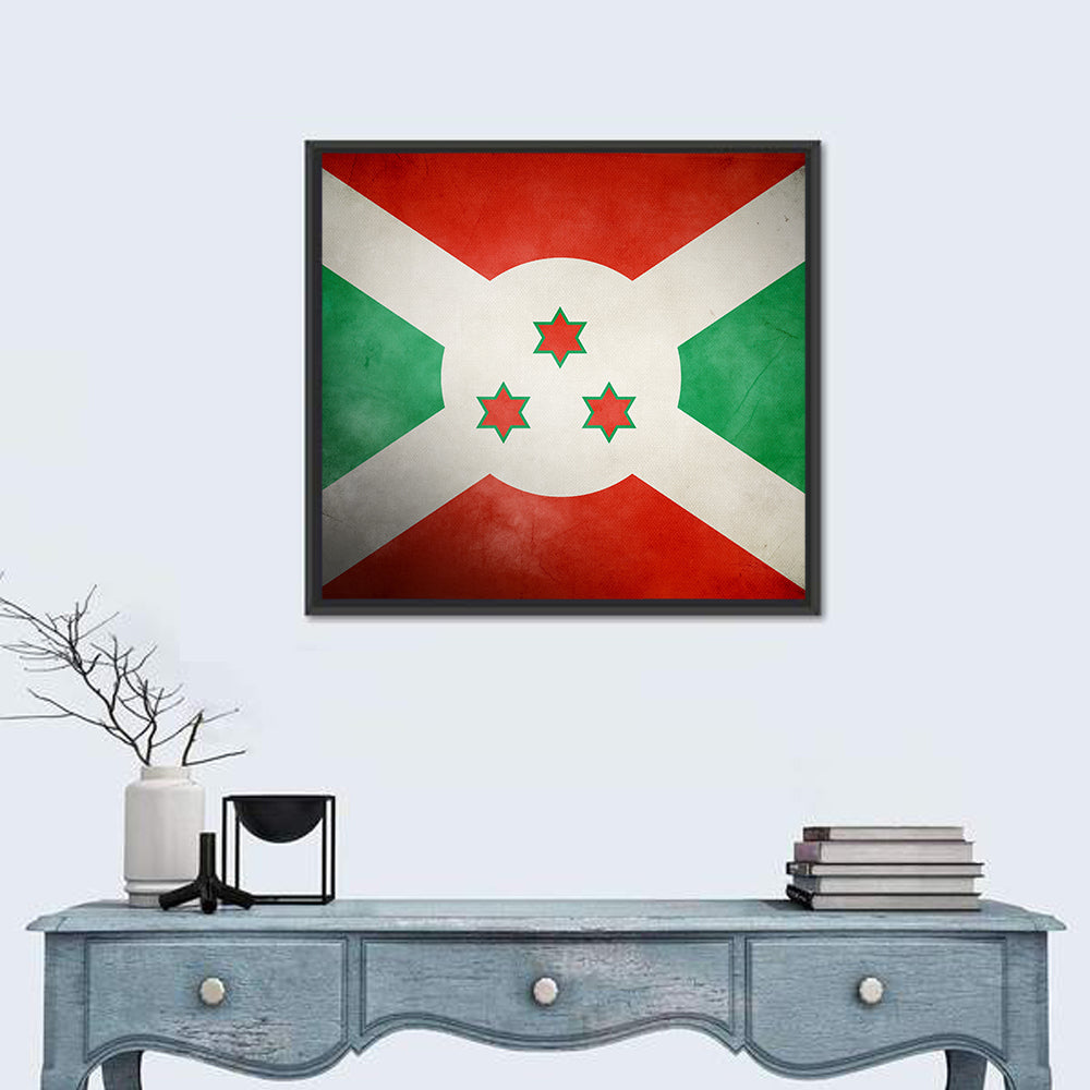 Vintage Burundi Flag Wall Art